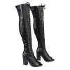 Milwaukee Performance MBL9421 Women's Black Lace-Up Knee-High Boots With Open Toe Riding Gear
