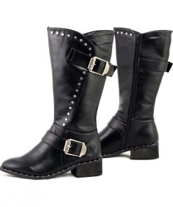Milwaukee Leather MBL9423 Women's Black Studded Boots With Studded Outsole