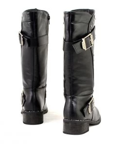 Milwaukee Leather MBL9423 Women's Black Studded Boots With Studded Outsole