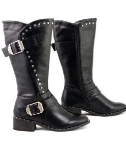 Milwaukee Leather MBL9423 Women's Black Studded Boots With Studded Outsole