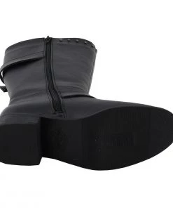 Milwaukee Leather MBL9423 Women's Black Studded Boots With Studded Outsole