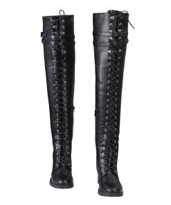 Riding Gear Milwaukee Performance MBL9424 Women's Black Above The Knee Boots With Lace-Up Closure
