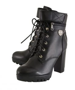 Milwaukee Performance MBL9425 Women's Black Lace-Up Boots With Double Height Option Riding Gear