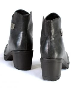 Milwaukee Performance MBL9426 Women's Distress Black Rocker Boots With Studded Instep