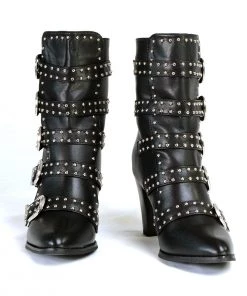 Milwaukee Performance MBL9428 Women's Black Buckle Up Boots With Studded Bling Riding Gear