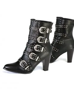 Milwaukee Performance MBL9428 Women's Black Buckle Up Boots With Studded Bling Riding Gear