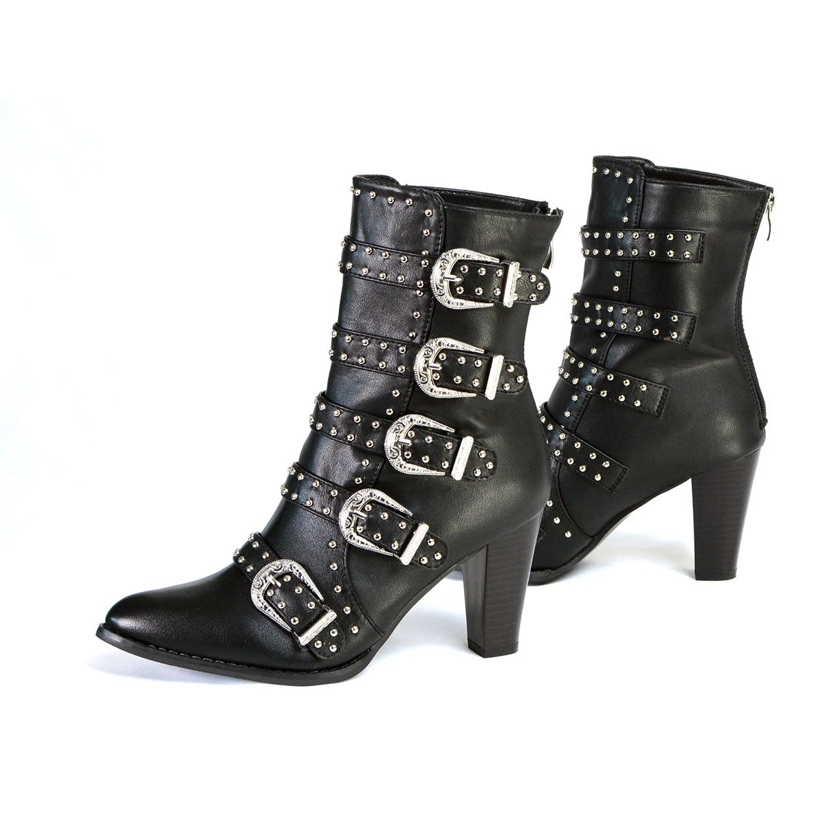 Milwaukee Performance MBL9428 Women's Black Buckle Up Boots With Studded Bling Riding Gear
