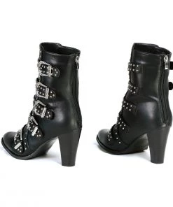 Milwaukee Performance MBL9428 Women's Black Buckle Up Boots With Studded Bling Riding Gear