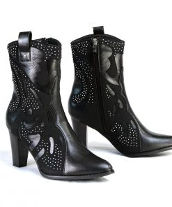 Riding Gear Milwaukee Leather MBL9429 Women's Black Western Style Boots With Studded Bling