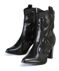 Riding Gear Milwaukee Leather MBL9429 Women's Black Western Style Boots With Studded Bling
