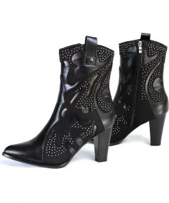 Riding Gear Milwaukee Leather MBL9429 Women's Black Western Style Boots With Studded Bling