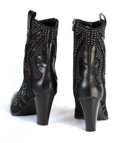 Riding Gear Milwaukee Leather MBL9429 Women's Black Western Style Boots With Studded Bling