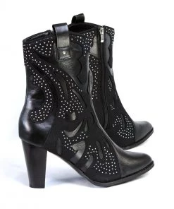 Riding Gear Milwaukee Leather MBL9429 Women's Black Western Style Boots With Studded Bling