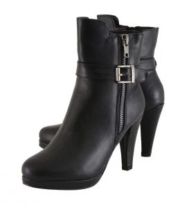 Milwaukee Performance Milwaukee Leather MBL9430 Women's Black Boots With Side Zipper Entry Riding Gear