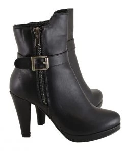 Milwaukee Performance Milwaukee Leather MBL9430 Women's Black Boots With Side Zipper Entry Riding Gear