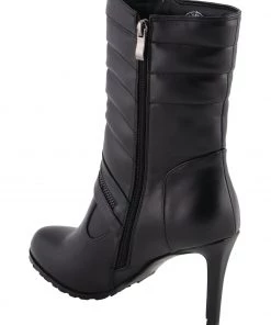 Riding Gear Milwaukee Performance MBL9434 Women's Black High Heel Boots With Zipper Accents