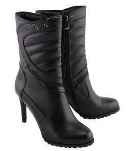 Riding Gear Milwaukee Performance MBL9434 Women's Black High Heel Boots With Zipper Accents