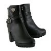 Milwaukee Performance MBL9435 Women's Black Double Strap Side Zipper Boots With Platform Heel