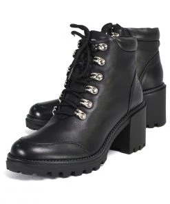 Milwaukee Leather Milwaukee Performance Leather MBL9439 Women's ‘Devine’ Black Leather Lace To Toe Boots With Platform Heel Riding Gear