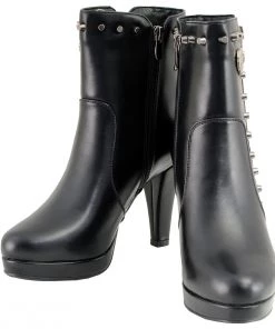 Riding Gear Milwaukee Performance MBL9440 Women's Black Spiked Boots With Side Zippers