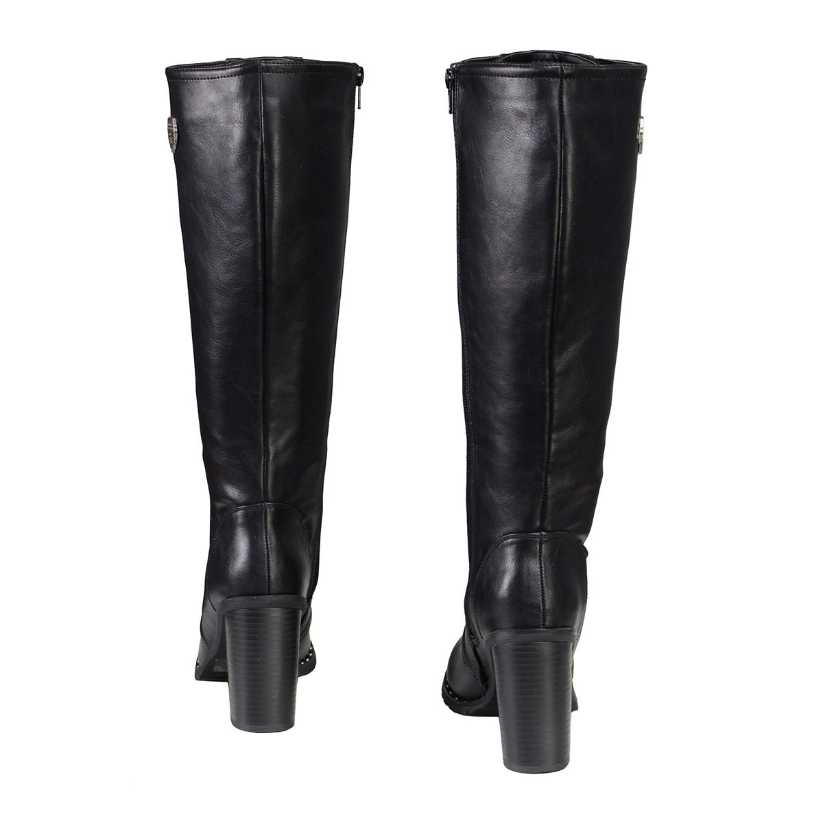 Milwaukee Performance Riding Gear Milwaukee Leather MBL9442 Women Black Lace-Up Tall Boots With Platform Heel