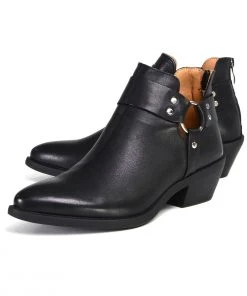 Milwaukee Leather Milwaukee Performance Leather MBL9443 Women's'Sleek' Black Leather Harness Ring Shoe Riding Gear