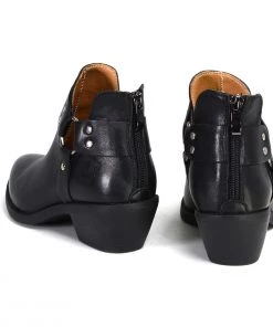 Milwaukee Leather Milwaukee Performance Leather MBL9443 Women's'Sleek' Black Leather Harness Ring Shoe Riding Gear