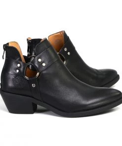 Milwaukee Leather Milwaukee Performance Leather MBL9443 Women's'Sleek' Black Leather Harness Ring Shoe Riding Gear