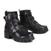 Milwaukee Leather Riding Gear Milwaukee Performance Leather MBL9444 Women's ‘Bruiser’ Black Leather Lace To Toe Boots With Studded Straps