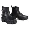 Milwaukee Leather Milwaukee Performance Leather MBL9446 Women's ‘Siren’ Black Leather Studded Boots With Side Zipper Entry