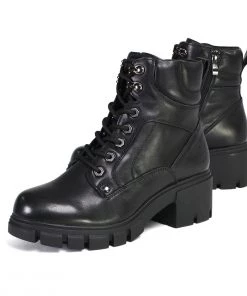 Milwaukee Leather Riding Gear Milwaukee Performance Leather MBL9447 Women's ‘Garter’ Black Leather Lace To Toe Motorcycle Boots