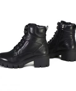 Milwaukee Leather Riding Gear Milwaukee Performance Leather MBL9447 Women's ‘Garter’ Black Leather Lace To Toe Motorcycle Boots