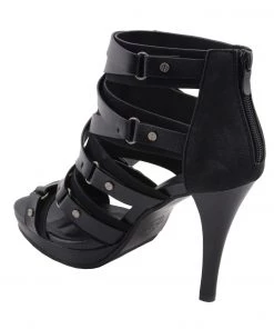 Riding Gear Milwaukee Performance MBL9451 Women's Black Stiletto Heeled Sandals With Ankle Strap