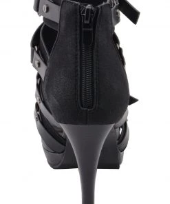 Riding Gear Milwaukee Performance MBL9451 Women's Black Stiletto Heeled Sandals With Ankle Strap
