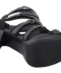 Riding Gear Milwaukee Performance MBL9451 Women's Black Stiletto Heeled Sandals With Ankle Strap