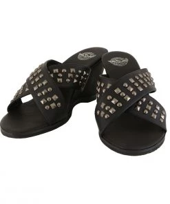 Milwaukee Leather MBL9455 Ladies Wedge Sandals With Studded Crossover Straps Riding Gear