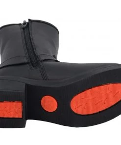 Milwaukee Leather MBL9475 Ladies Black Engineer Style Riding Boots With Side Zipper