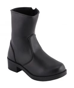 Riding Gear Milwaukee Leather MBL9480 Ladies Black Super Clean Riding Boots With Side Zipper Entry