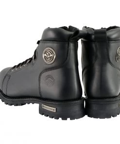 Milwaukee Leather MBM100 Men's Black Lace-Up Boots With Side Zipper Riding Gear