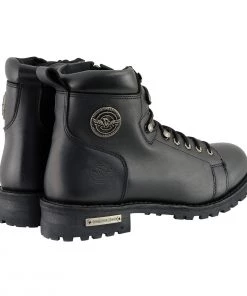 Milwaukee Leather MBM100 Men's Black Lace-Up Boots With Side Zipper Riding Gear