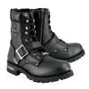 Riding Gear Milwaukee Leather MBM101 Men's Black Lace-Up Engineer Boots With Side Zipper Entry