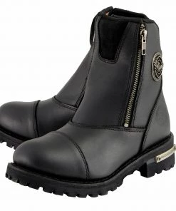 Milwaukee Leather MBM102 Men's Black Super Clean Double Sided Zipper Entry Boots