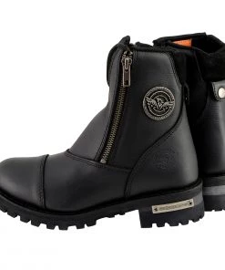 Milwaukee Leather MBM102 Men's Black Super Clean Double Sided Zipper Entry Boots