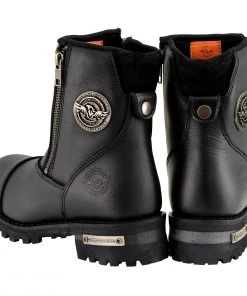 Milwaukee Leather MBM102 Men's Black Super Clean Double Sided Zipper Entry Boots