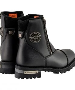 Milwaukee Leather MBM102W Men's Black Super Clean'Wide-Width' Double Sided Zipper Entry Boots Riding Gear