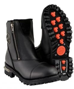 Milwaukee Leather MBM102 Men's Black Super Clean Double Sided Zipper Entry Boots