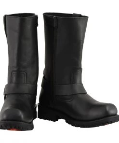 Riding Gear Milwaukee Leather MBM131W Men's Black'Wide-Width' 11-inch Classic Square Toe Harness Boots