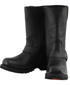 Milwaukee Leather MBM131 Men's Black 11-Inch Classic Square Toe Harness Boots