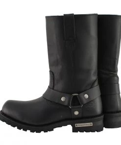 Riding Gear Milwaukee Leather MBM131W Men's Black'Wide-Width' 11-inch Classic Square Toe Harness Boots