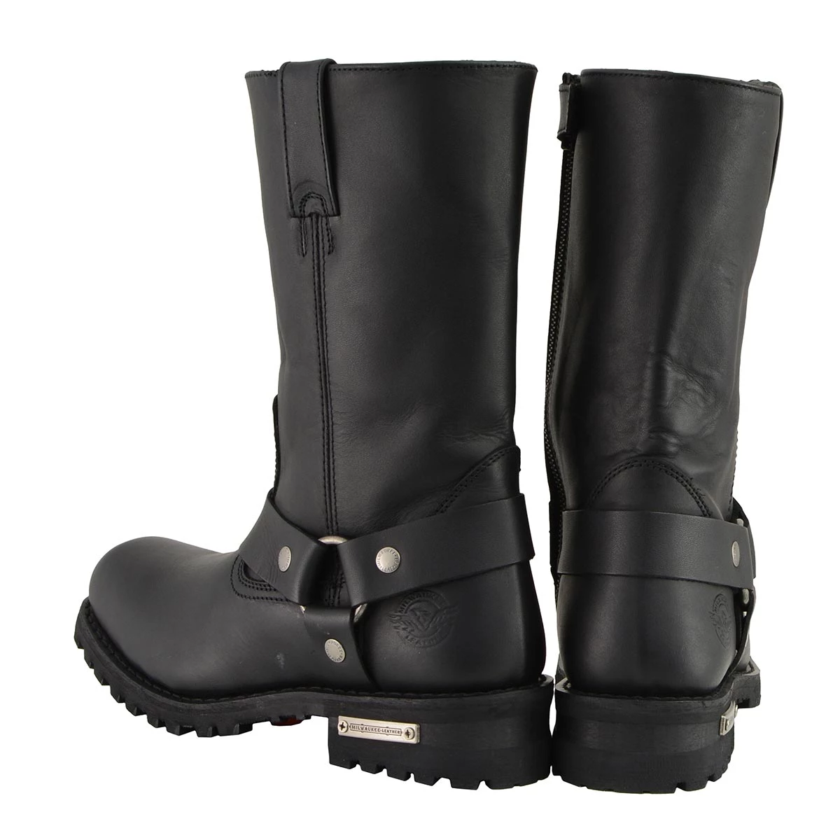 Riding Gear Milwaukee Leather MBM131W Men's Black 'Wide-Width' 11-inch Classic Square Toe Harness Boots